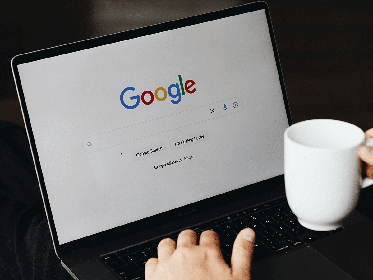 A user opens Google to search for products or information.