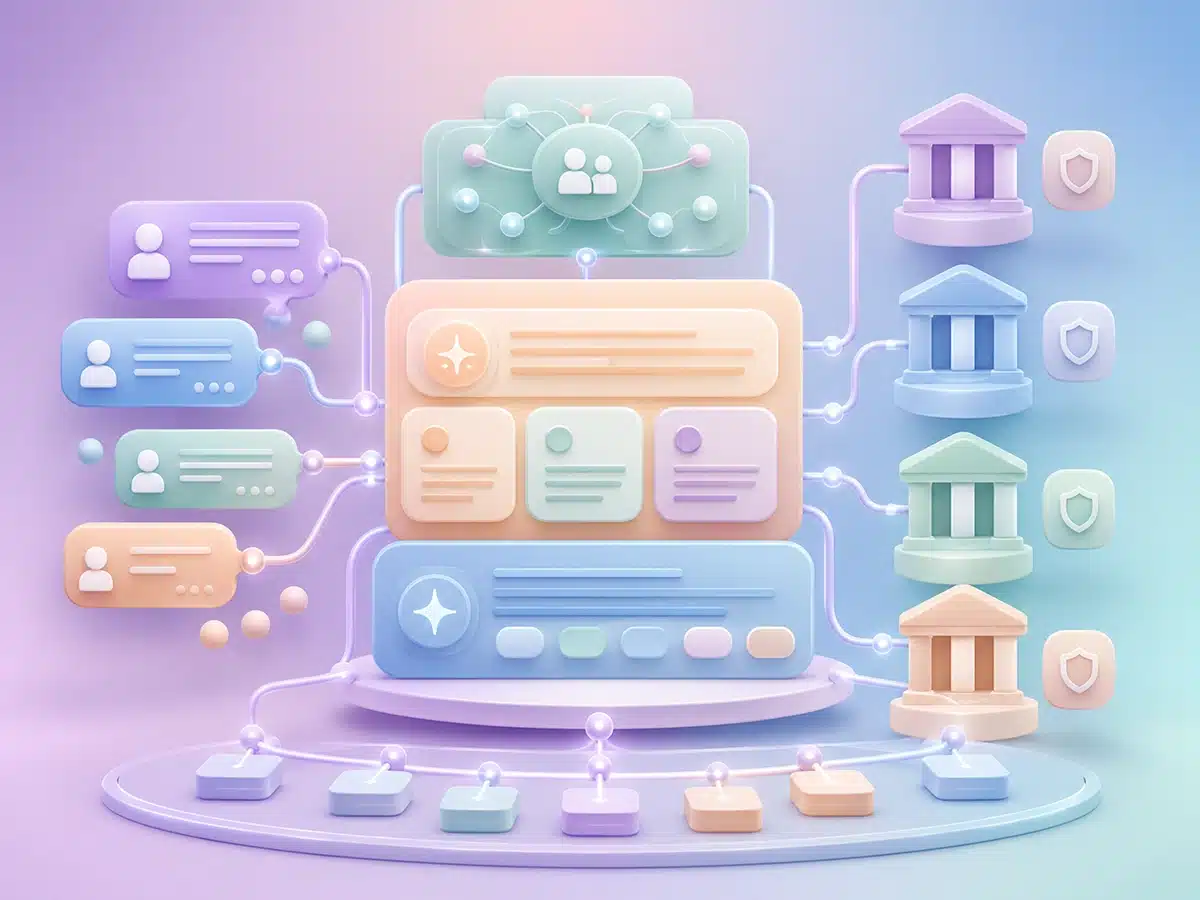 3D illustration of AI-generated answers from multiple sources as the future of zero-click search.